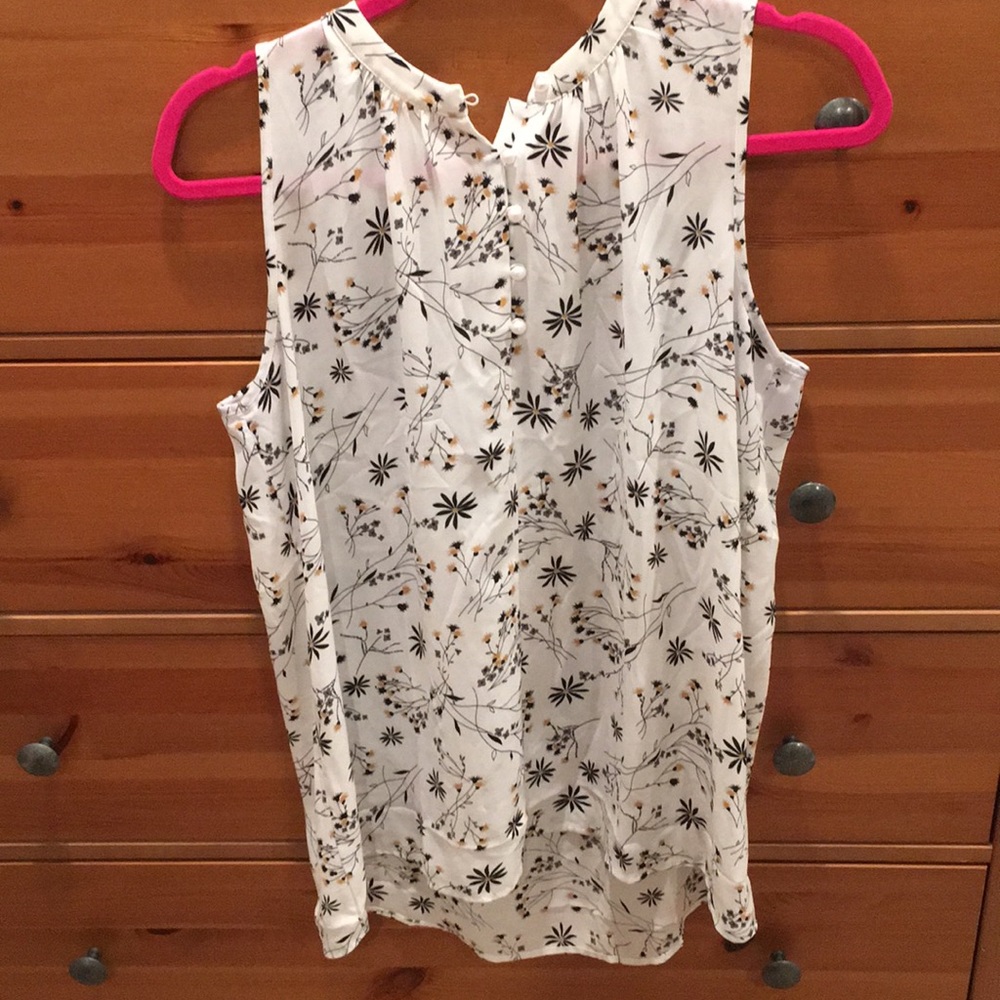 LOFT size medium floral blouse with pearl buttons
